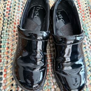 b.o.c. Black Patent Leather Mules